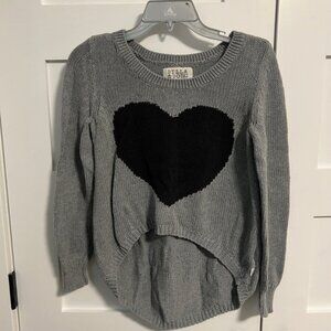 Billabong High Low Heart Knit Cropped Sweater